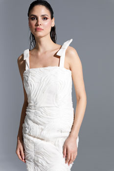 Elegantna midi haljina sa teksturom Tiffany Production